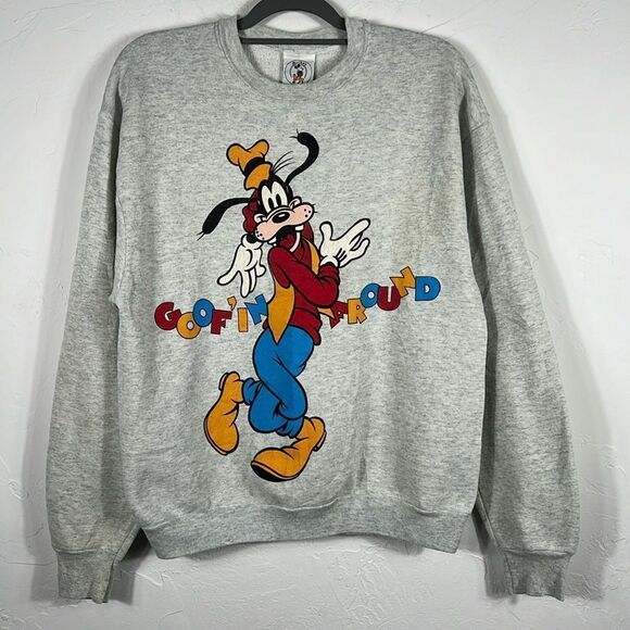 🔥🔥 True Vintage DISNEY GOOFY Goof’in Around CREWNECK Sweatshirt Size Lg - GUC - Picture 1 of 9